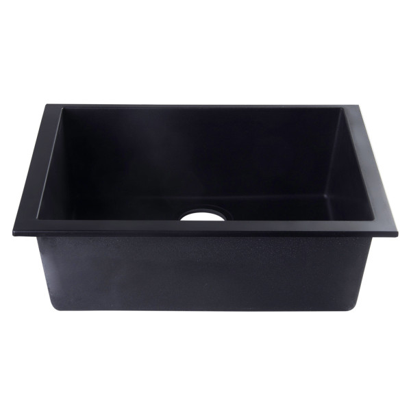 ALFI brand AB2420UM 24" Undermount Single Granite Composite Kitchen Sink