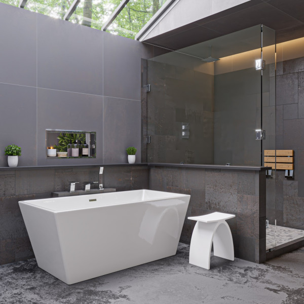 ALFI brand AB2464 Deck Mounted Three Hole Bathroom Tub Filler & Shower Head