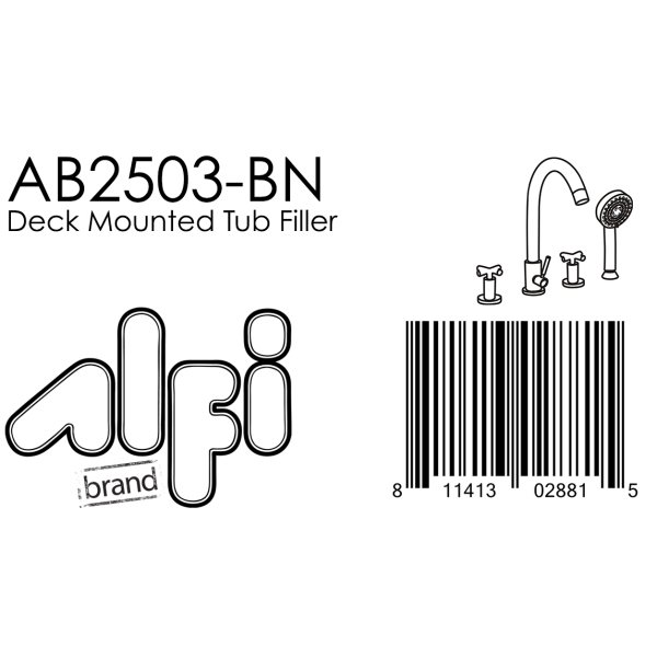 ALFI brand AB2503 Deck Mounted Tub Filler with Hand Held Showerhead