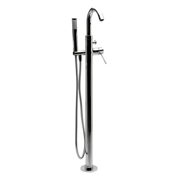 ALFI brand AB2534 Floor Mount Tub Filler with Shower Head Polished/Brushed