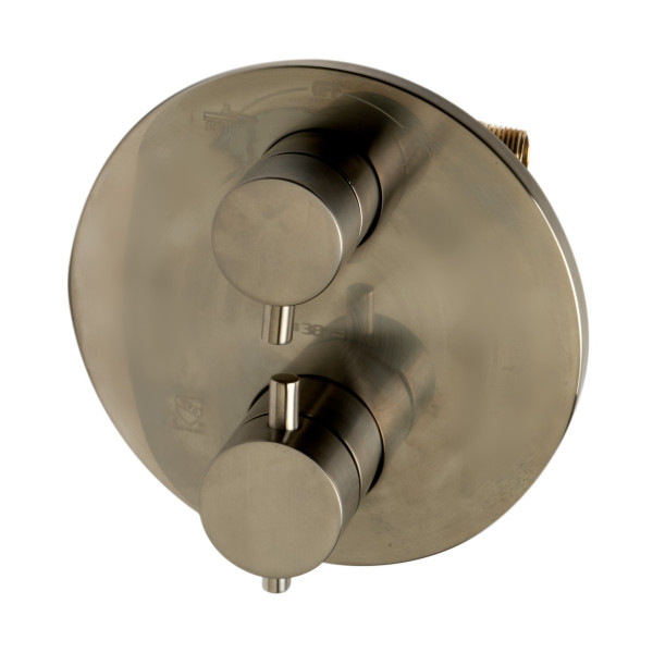 ALFI brand AB2545-BN Brushed Nickel Round Style 2 Way Thermostatic Shower Set