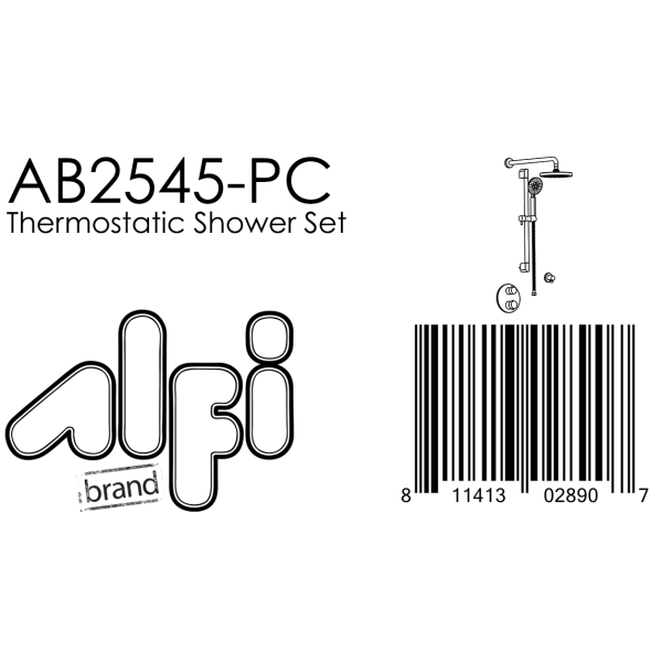 ALFI brand AB2545-PC Polished Chrome 2 Way Thermostatic Shower Set