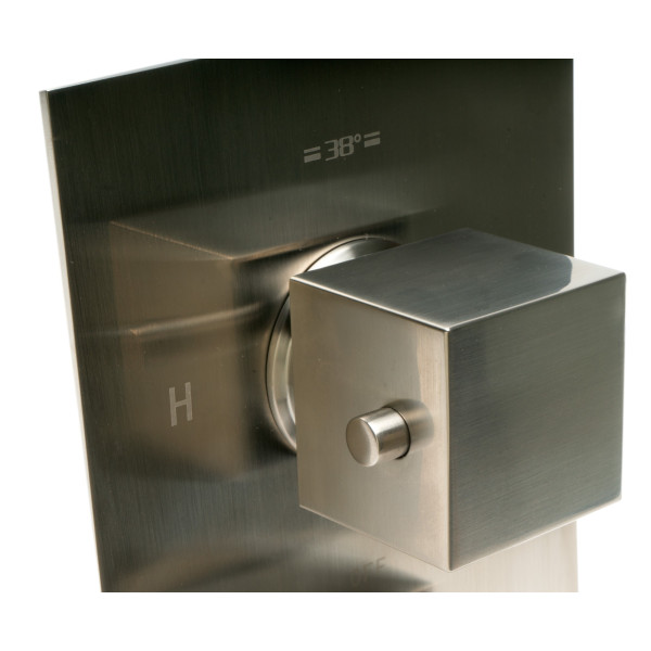 ALFI brand AB2601 Square Knob 1 Way Bathroom Thermostatic Shower Mixer