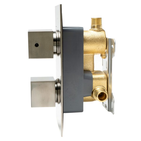 ALFI brand AB2601 Square Knob 1 Way Bathroom Thermostatic Shower Mixer