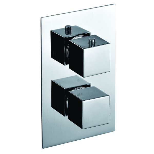 ALFI brand AB2601 Square Knob 1 Way Bathroom Thermostatic Shower Mixer