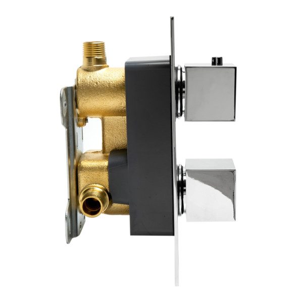 ALFI brand AB2601 Square Knob 1 Way Bathroom Thermostatic Shower Mixer
