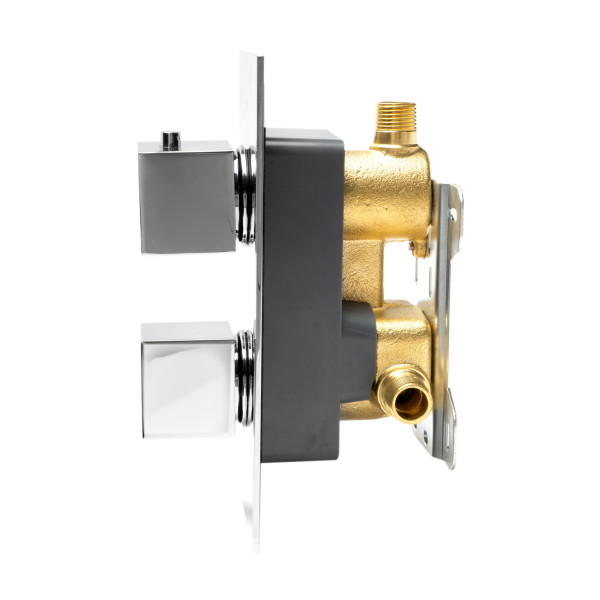 ALFI brand AB2601 Square Knob 1 Way Bathroom Thermostatic Shower Mixer