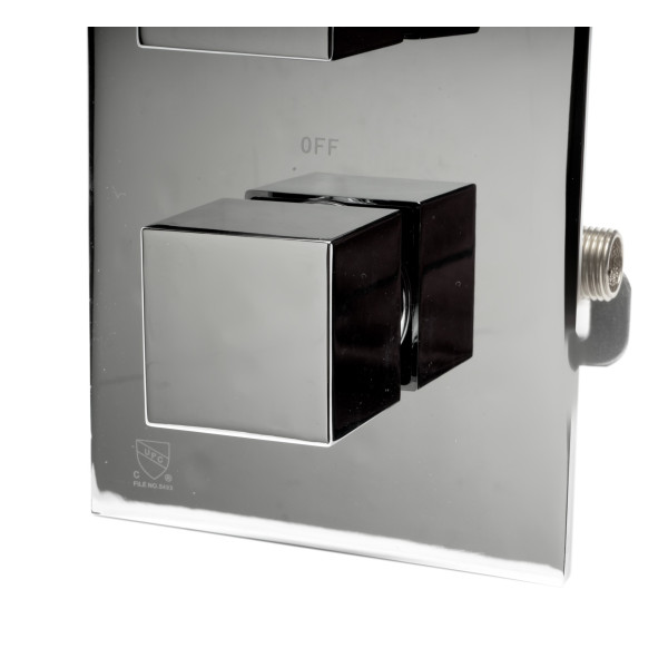 ALFI brand AB2601 Square Knob 1 Way Bathroom Thermostatic Shower Mixer