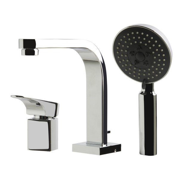 ALFI brand AB2703 Single Lever Faucet Round Hand Held Pull-Out Shower Head