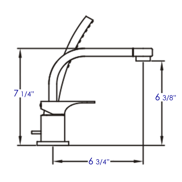 ALFI brand AB2703 Single Lever Faucet Round Hand Held Pull-Out Shower Head