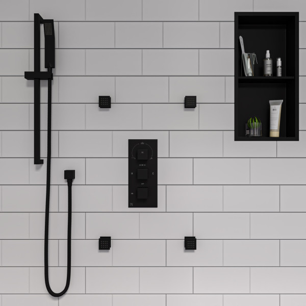 ALFI brand AB2801 3-Way Thermostatic Valve  Shower Mixer Square Knobs