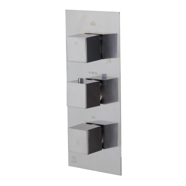 ALFI brand AB2801-BN 3-Way Thermostatic Valve  Shower Mixer Square Knobs