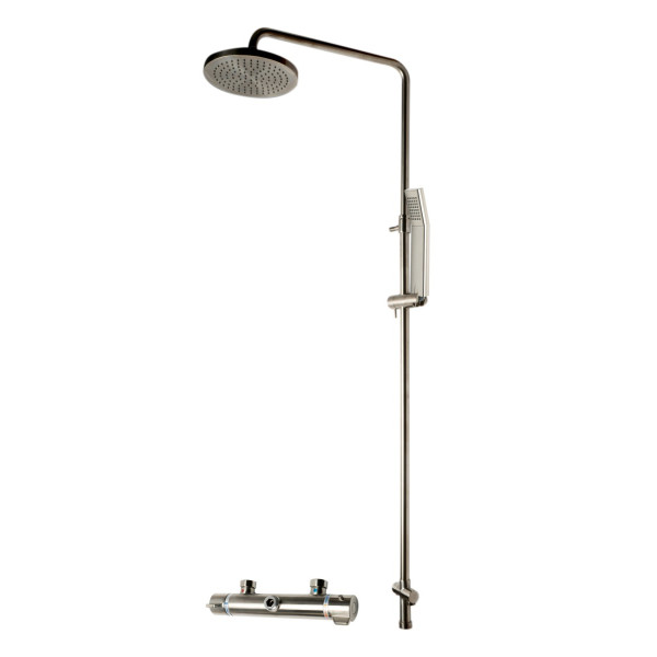 ALFI brand AB2867-BN Brushed Nickel Round Style Thermostatic Exposed Shower Set