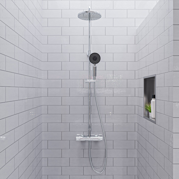 ALFI brand AB2867 Round Style Thermostatic Exposed Shower Set