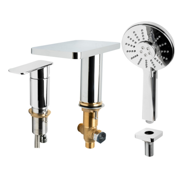 ALFI brand AB2879 Deck Mounted Tub Filler with Hand Held Showerhead