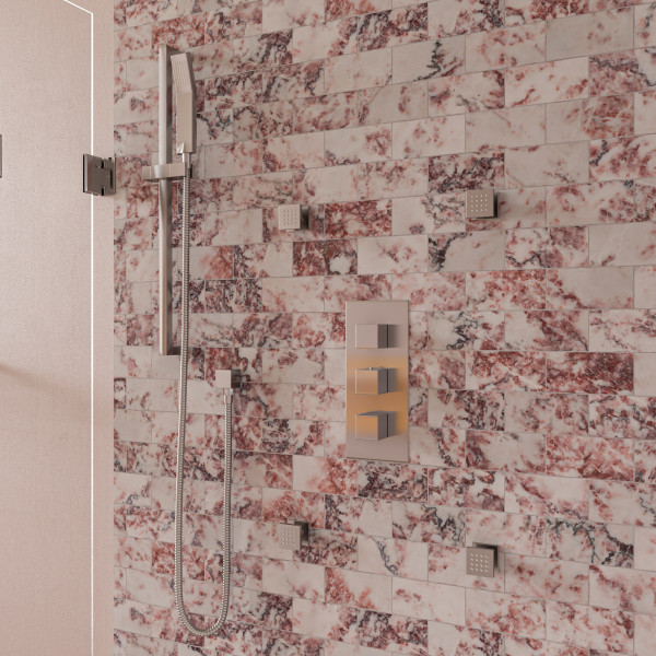 ALFI brand AB2901 Concealed 4-Way Thermostatic Valve Square Shower Mixer