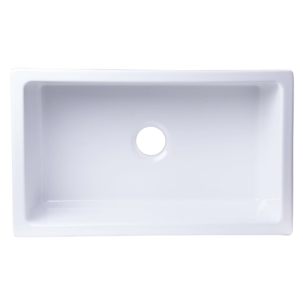 ALFI brand AB3018ARCH-W White Arched Apron Thick Wall Fireclay Farm Sink