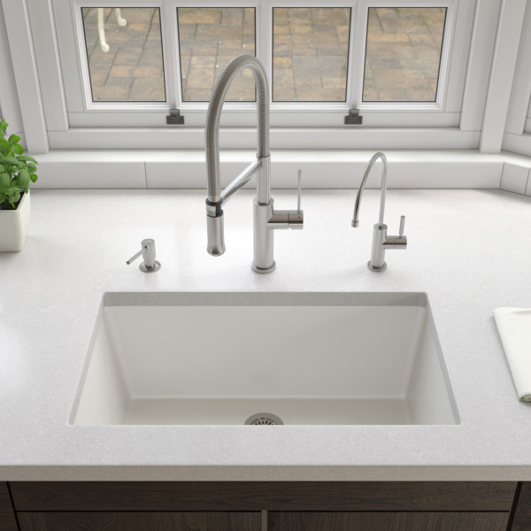 ALFI brand AB3018UD 30" Undermount / Drop In Fireclay Kitchen Sink