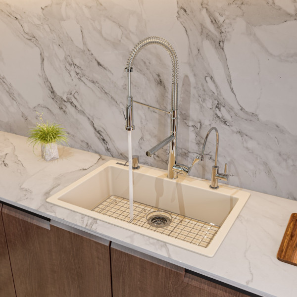 ALFI brand AB3020DI 30" Drop-In Single Bowl Granite Composite Kitchen Sink