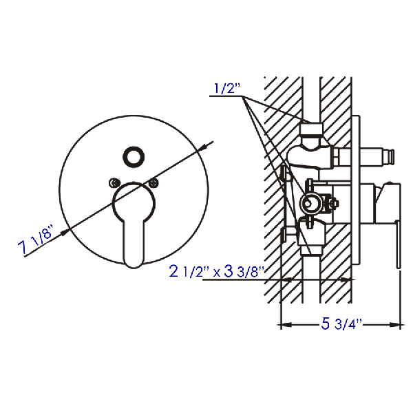 ALFI brand AB3101 Single Lever Bath Shower Valve Diverter