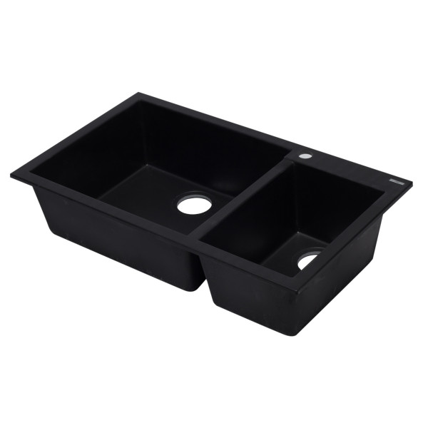 ALFI brand AB3319DI 34" Double Bowl Drop In Granite Composite Kitchen Sink