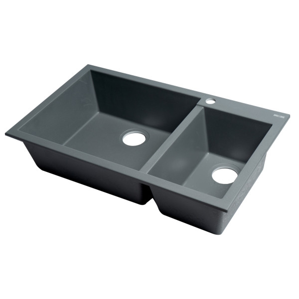 ALFI brand AB3319DI 34" Double Bowl Drop In Granite Composite Kitchen Sink