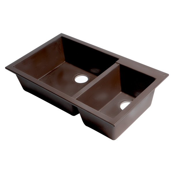 ALFI brand AB3319UM 34" Double Undermount Granite Composite Kitchen Sink
