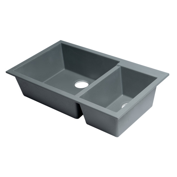 ALFI brand AB3319UM 34" Double Undermount Granite Composite Kitchen Sink