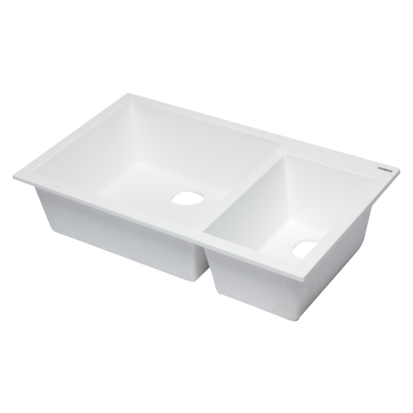 ALFI brand AB3319UM 34" Double Undermount Granite Composite Kitchen Sink