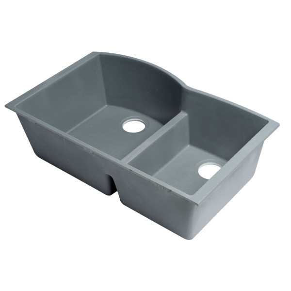 ALFI brand AB3320UM 33" Double Undermount Granite Composite Kitchen Sink