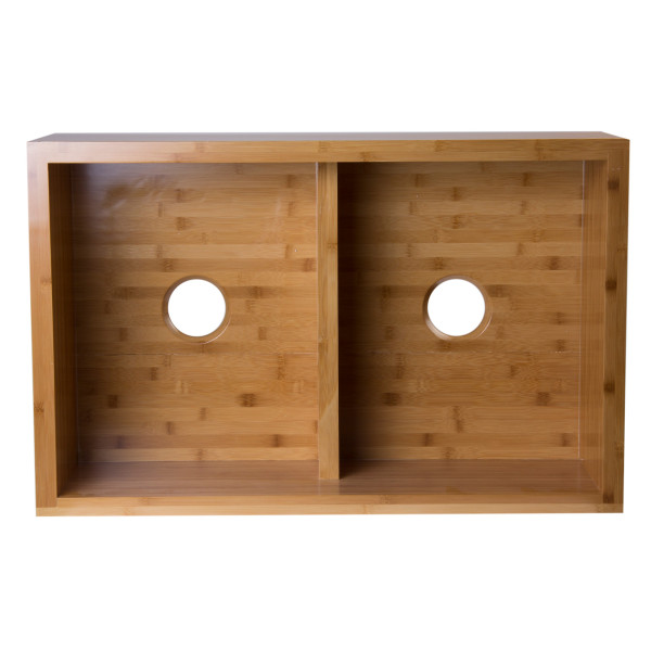 ALFI brand AB3321 33-Inch Double Bowl Bamboo Kitchen Farm Sink