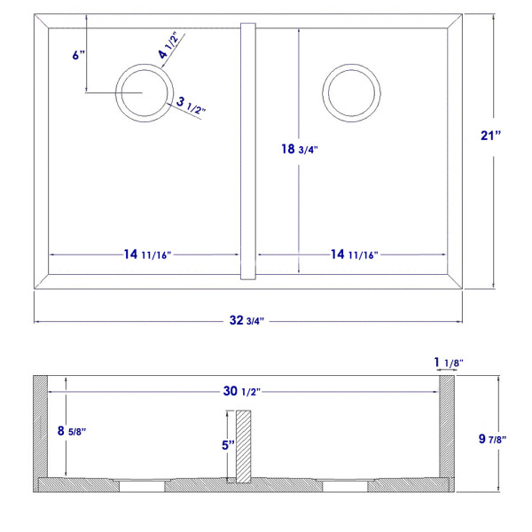 ALFI brand AB3321 33-Inch Double Bowl Bamboo Kitchen Farm Sink