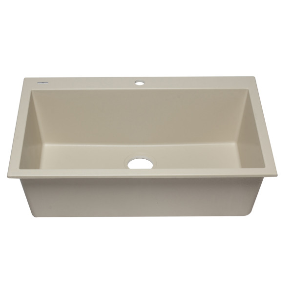 ALFI brand AB3322DI 33" Single Bowl Drop In Granite Composite Kitchen Sink