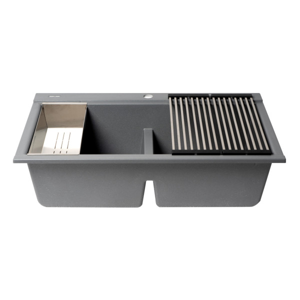ALFI brand AB3418DBDI Granite Composite Workstation Step Sink with Accessories