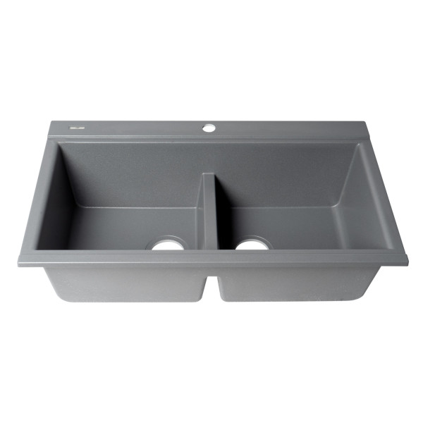ALFI brand AB3418DBDI Granite Composite Workstation Step Sink with Accessories