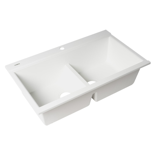 ALFI brand AB3418DBDI Granite Composite Workstation Step Sink with Accessories