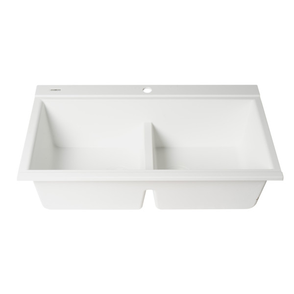 ALFI brand AB3418DBDI Granite Composite Workstation Step Sink with Accessories