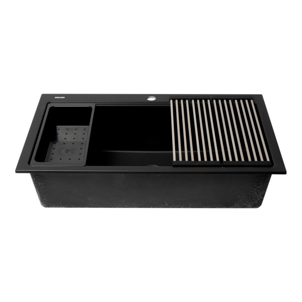 ALFI brand AB3418SBDI Granite Composite Workstation Step Rim Sink w/ Accessories