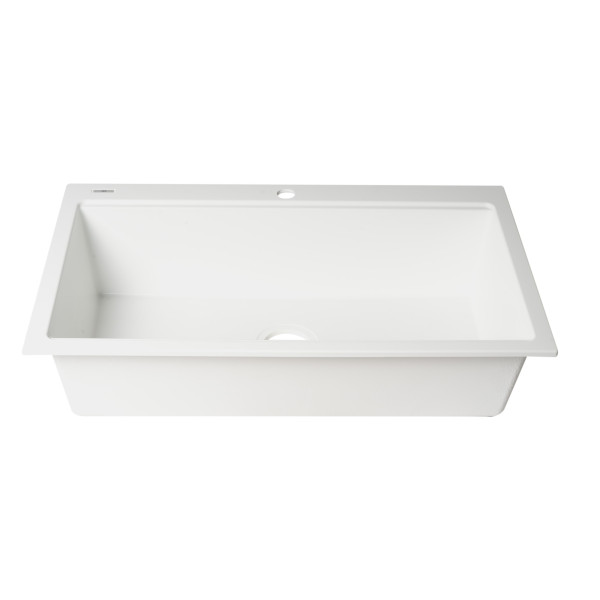 ALFI brand AB3418SBDI Granite Composite Workstation Step Rim Sink w/ Accessories