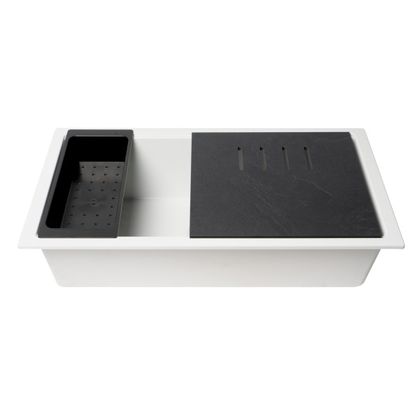 ALFI brand AB3418SBUM Granite Composite Workstation Step Rim Sink w/ Accessories