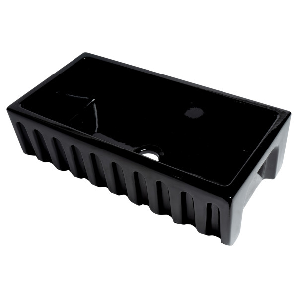ALFI brand AB3618HS 36" Reversible Fluted/Smooth Single Bowl Fireclay Farm Sink