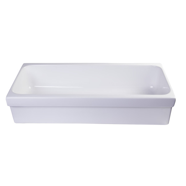 ALFI brand AB36TR 36" White Above Mount Fireclay Bath Trough Sink