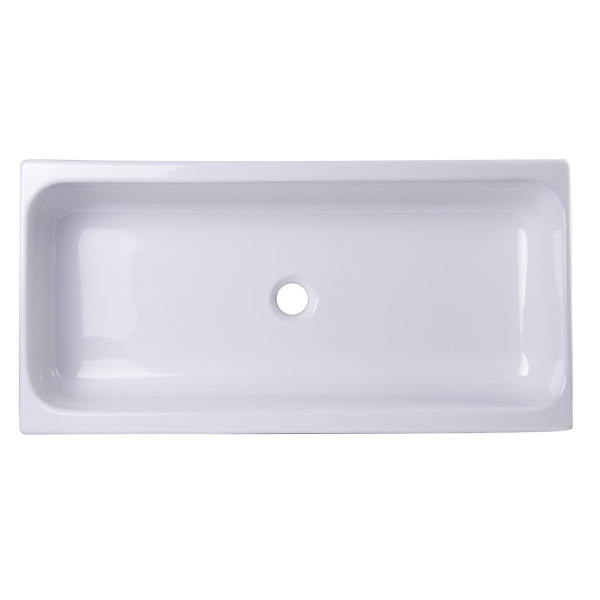 ALFI brand AB36TR 36" White Above Mount Fireclay Bath Trough Sink