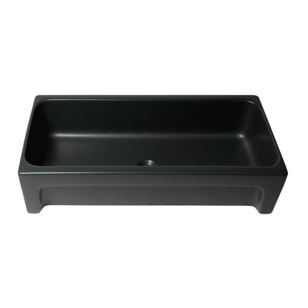 ALFI brand AB36TRBM 36" Black Matte Above Mount Fireclay Bathroom Trough Sink