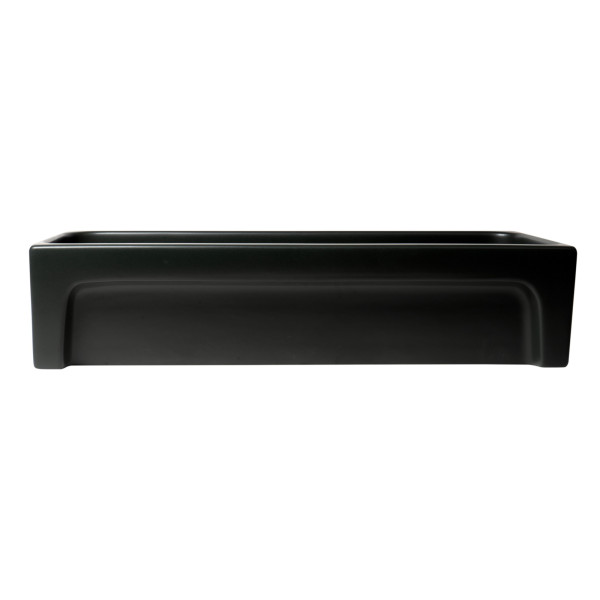ALFI brand AB36TRBM 36" Black Matte Above Mount Fireclay Bathroom Trough Sink