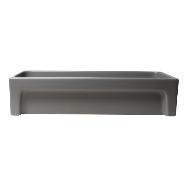 ALFI brand AB36TRGM 36" Grey Matte Above Mount Fireclay Bathroom Trough Sink
