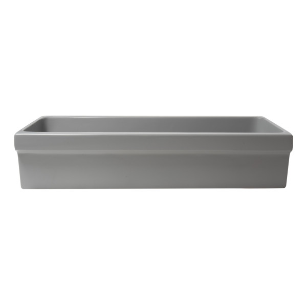 ALFI brand AB36TRGM 36" Grey Matte Above Mount Fireclay Bathroom Trough Sink