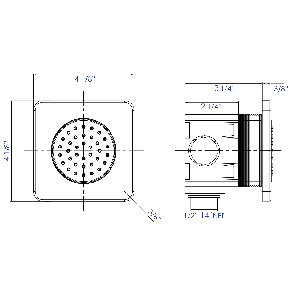 ALFI brand AB3801 Flush Mounted Shower Body Spray
