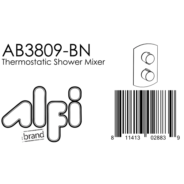 ALFI brand AB3809 Round Knob 1 Way Thermostatic Shower Mixer
