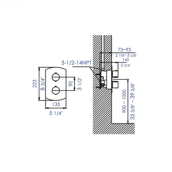 ALFI brand AB3809 Round Knob 1 Way Thermostatic Shower Mixer